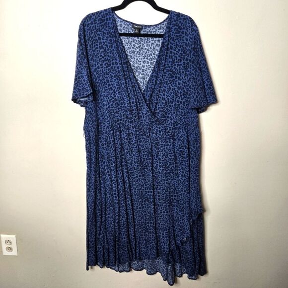 Torrid Leopard Print Dress 3 Navy - Picture 1 of 7